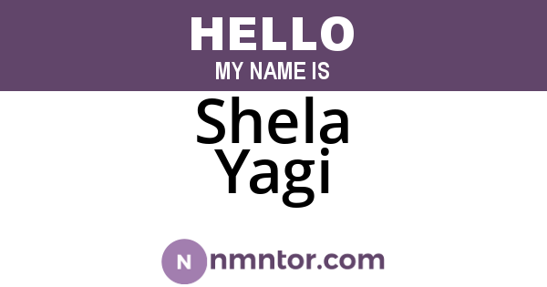 Shela Yagi