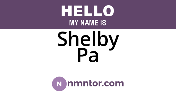 Shelby Pa