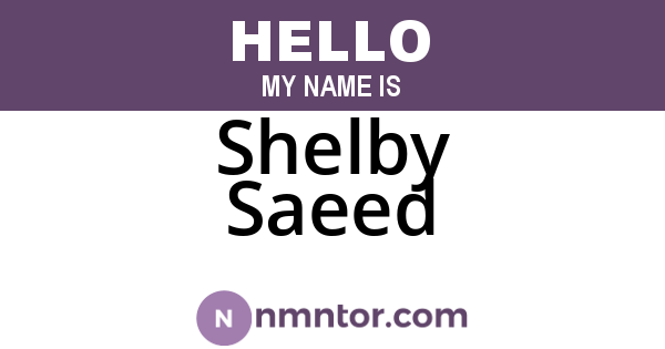 Shelby Saeed