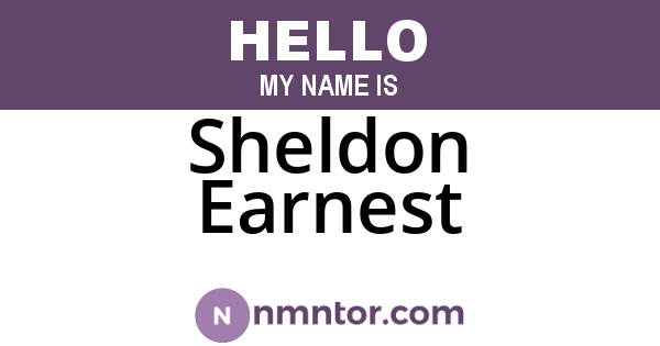 Sheldon Earnest