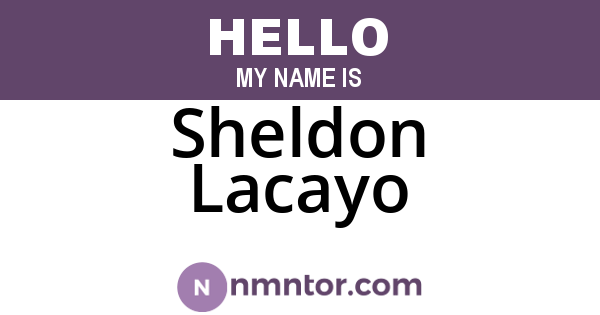 Sheldon Lacayo