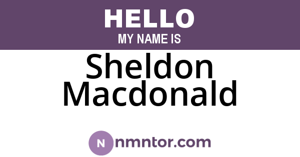 Sheldon Macdonald