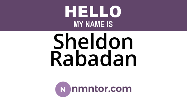 Sheldon Rabadan
