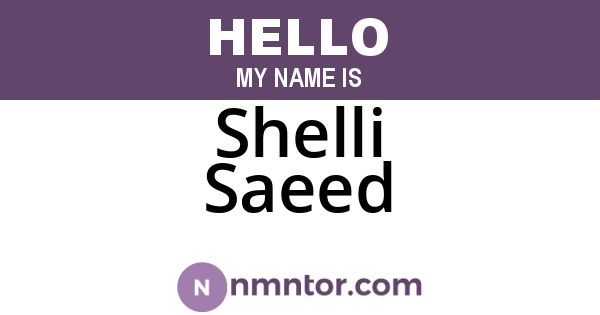 Shelli Saeed