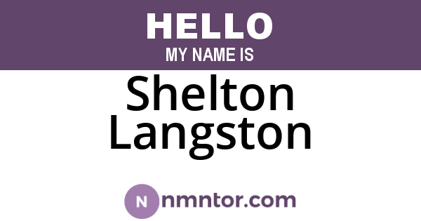 Shelton Langston