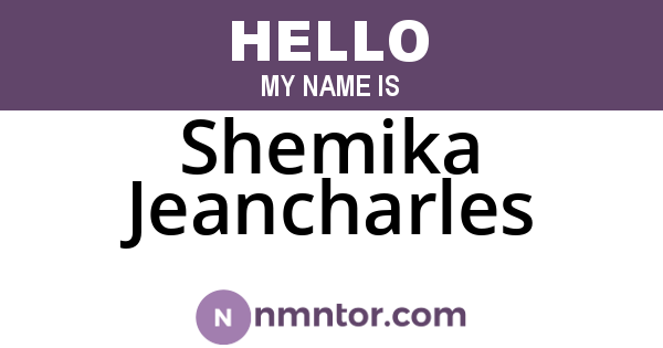 Shemika Jeancharles