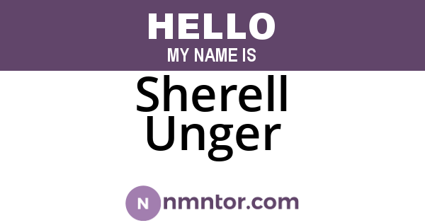 Sherell Unger
