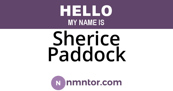 Sherice Paddock