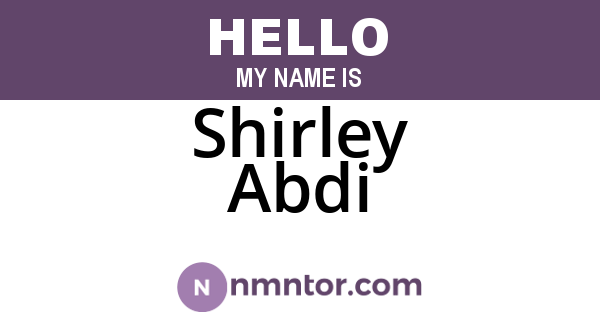 Shirley Abdi