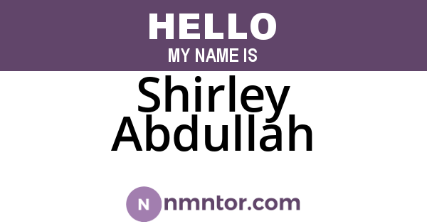 Shirley Abdullah