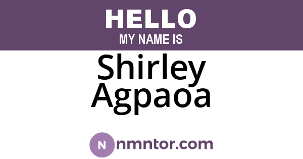 Shirley Agpaoa