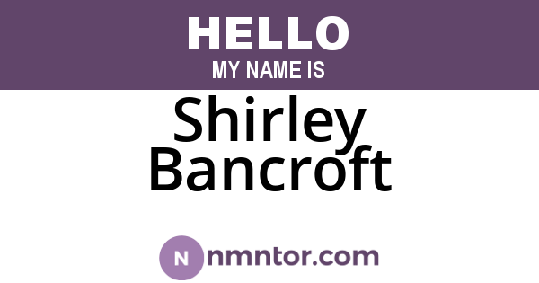 Shirley Bancroft