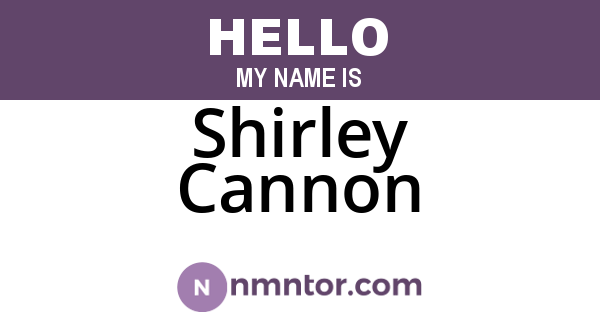 Shirley Cannon