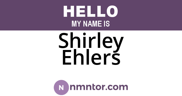 Shirley Ehlers