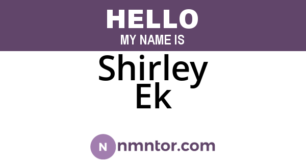 Shirley Ek