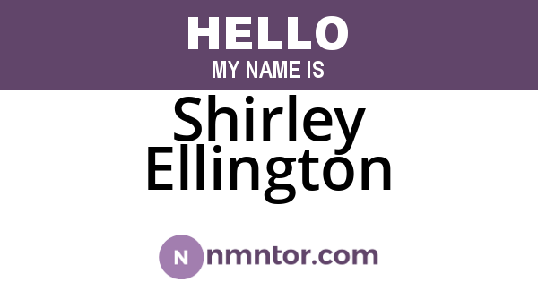 Shirley Ellington
