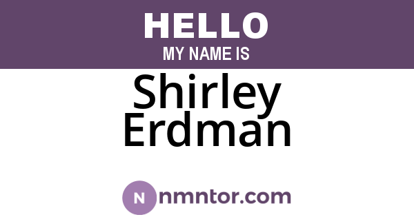 Shirley Erdman