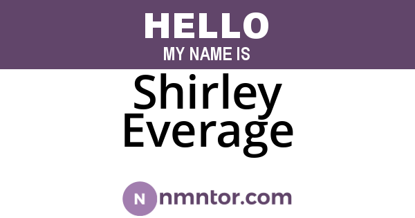 Shirley Everage