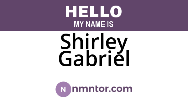 Shirley Gabriel
