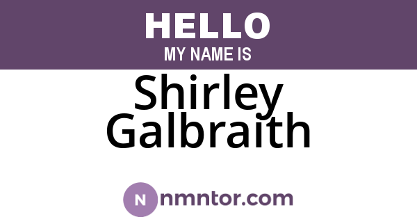 Shirley Galbraith