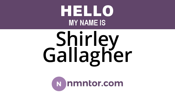 Shirley Gallagher