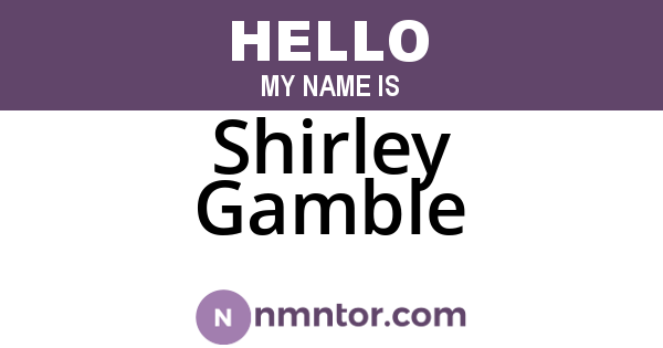 Shirley Gamble