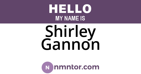 Shirley Gannon