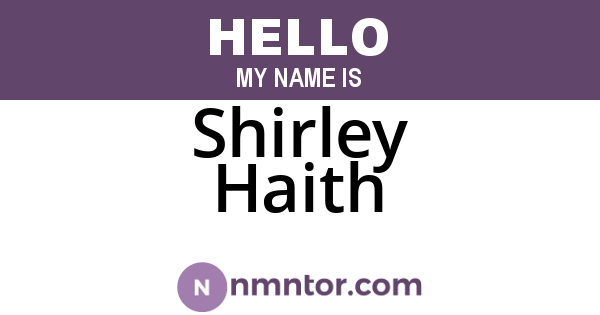Shirley Haith