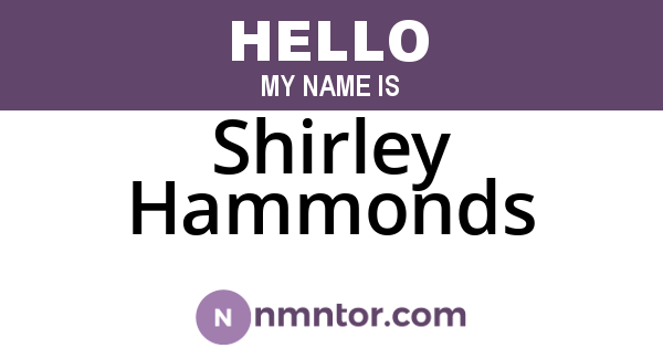 Shirley Hammonds