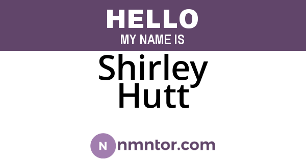 Shirley Hutt