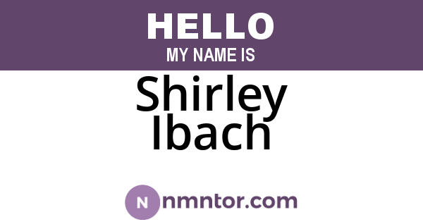 Shirley Ibach