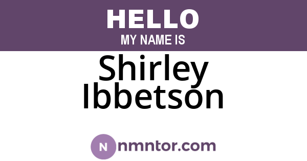 Shirley Ibbetson