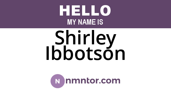 Shirley Ibbotson