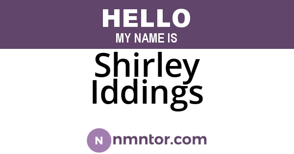 Shirley Iddings