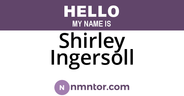 Shirley Ingersoll