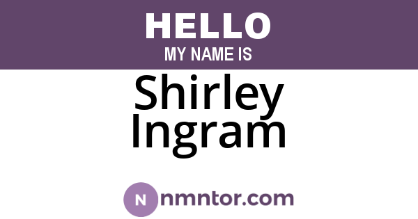 Shirley Ingram