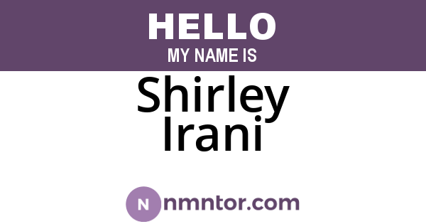 Shirley Irani