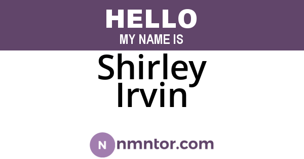 Shirley Irvin