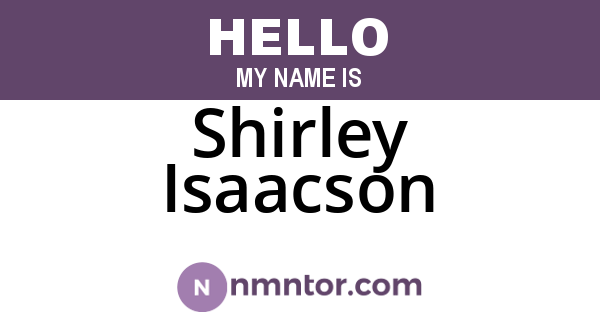 Shirley Isaacson