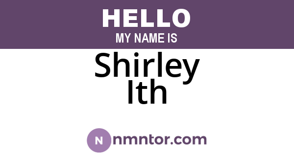 Shirley Ith