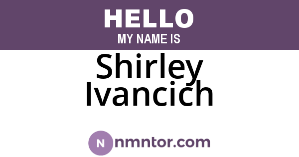 Shirley Ivancich