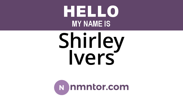 Shirley Ivers