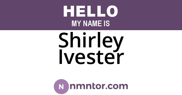 Shirley Ivester
