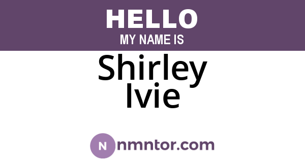Shirley Ivie