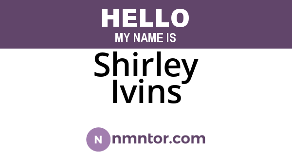 Shirley Ivins