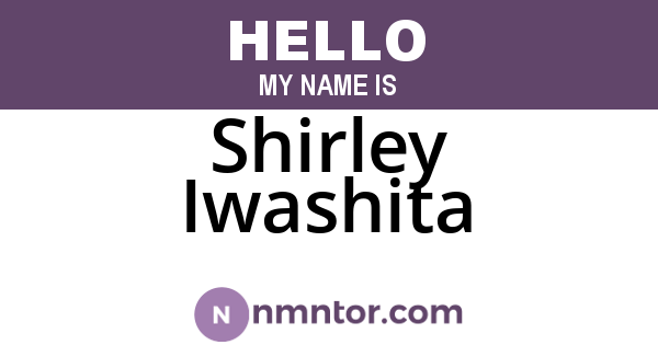 Shirley Iwashita