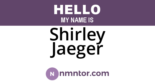 Shirley Jaeger