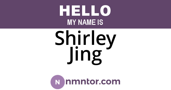 Shirley Jing