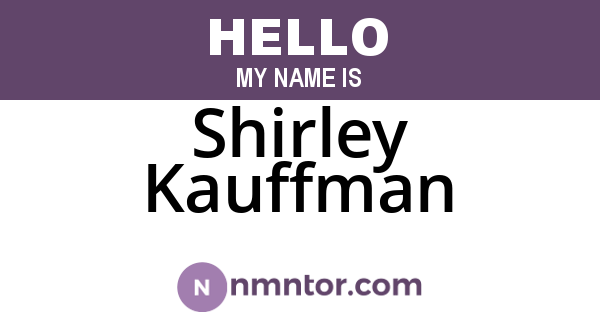 Shirley Kauffman