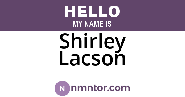 Shirley Lacson